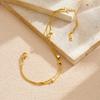 Gold Plated Double Layered Snake Chain Cube Bead Bracelet