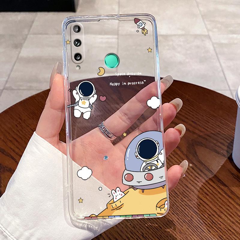 Jelly Casing For Huawei Y7P 2020/P40 lite E/Honor 9C/Y8P 2020/P Smart S Clear Silicone Soft TPU Cover Cute Cat Protective Case