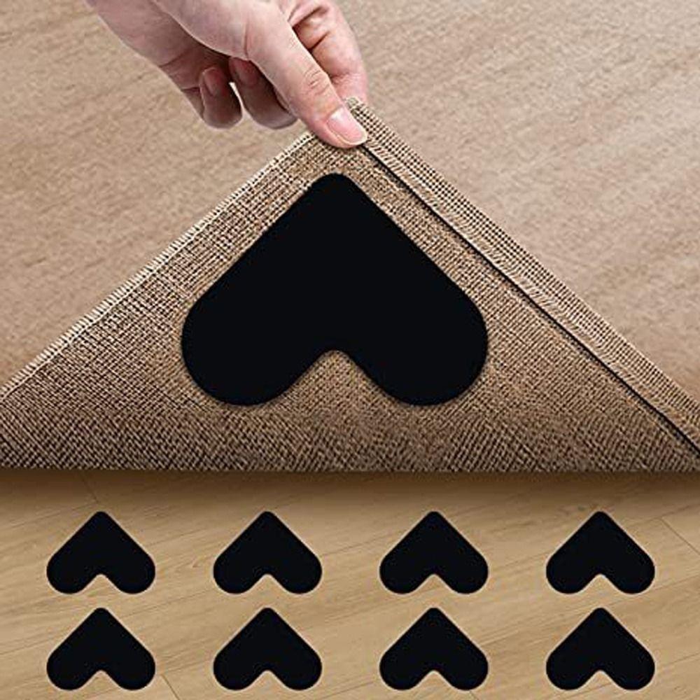 4Pcs Traceless Rug Corner Gripper Strong Adhesive Carpet Tape Slip-resistant Mat Fastener Carpet
