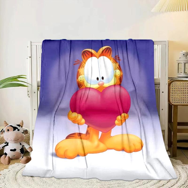 Garfi cat Valentine Heart Blanket Flannel Blanket for bed, sofa, Camping, Hiking, Picnic Essentials, gift for family Fan gifts