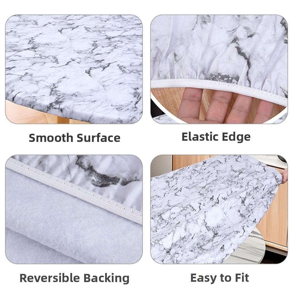 New PVC Round Tablecloth Elastic Edged Waterproof Table Cover Oil-Proof Waterproof Tablecloth Party Use