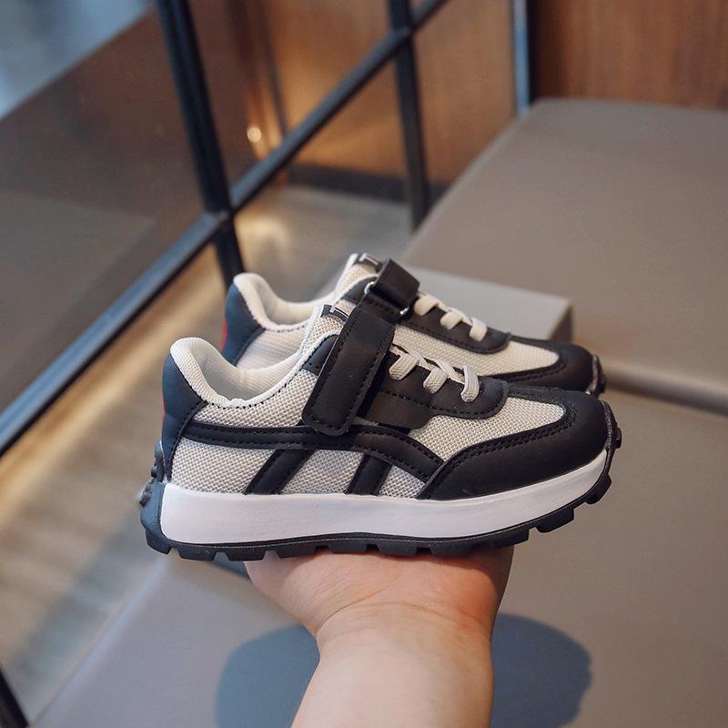 2025 Spring and Autumn New Girls' Children's Sneakers Boys' Soft Bottom Mesh Breathable Running Shoes Children's Medium and Older Children's Shoes