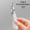 Two-in-One Manicure Set: Nail Clippers & Cuticle Scissors with Large Angled Opening, Anti-Slip Grip, and Nail File.