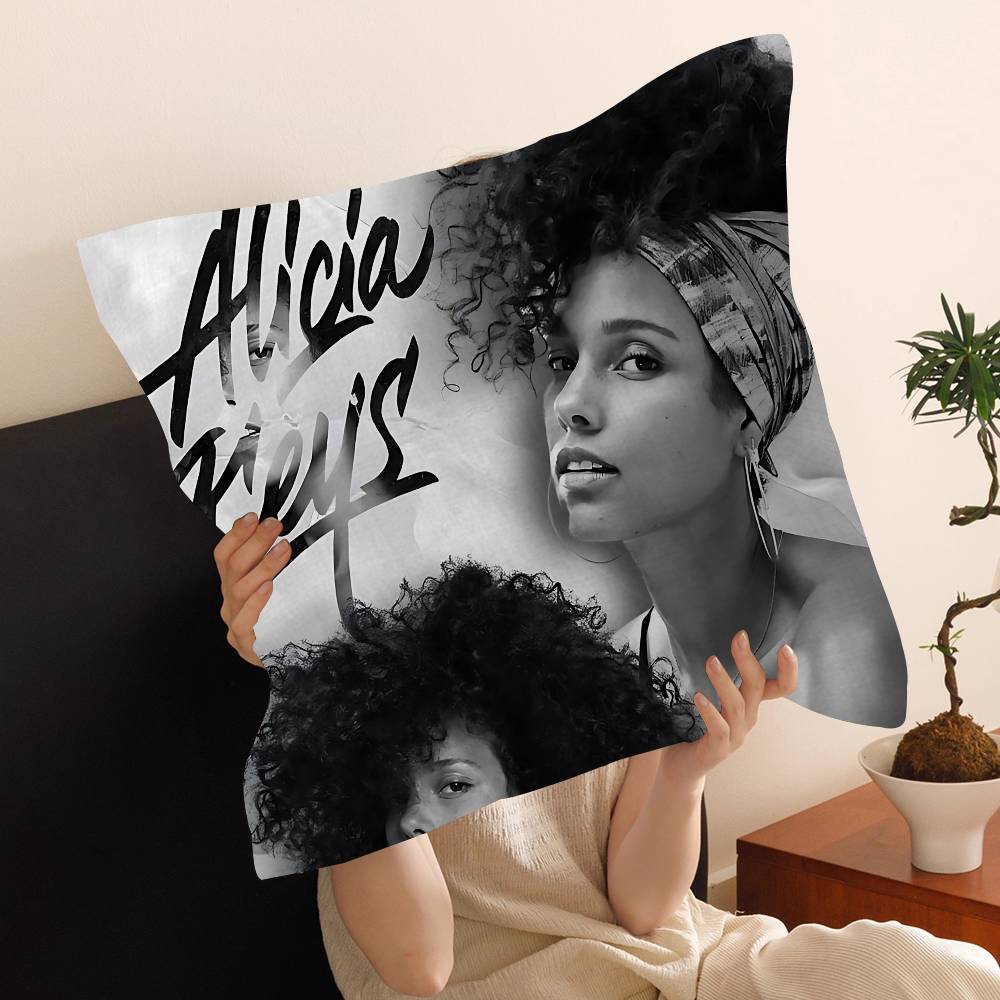 

Alicia Keys Singer Cushion Cover Polyester Sofa Cushions Decorative Throw Pillows Home Decoration Pillowcover 30x30 cm