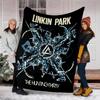 1pc Linkin Park1 Theme Blanket - Digital Print, Polyester, Cozy for All Seasons, Perfect for Outdoor, Camping, and Travel
