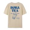 Boba Tea Back Print TShirt Cute Bubble Tea Graphic Tees Women Retro Aesthetic Foodie T Shirt Unisex Loose Vintage Fashion Tops
