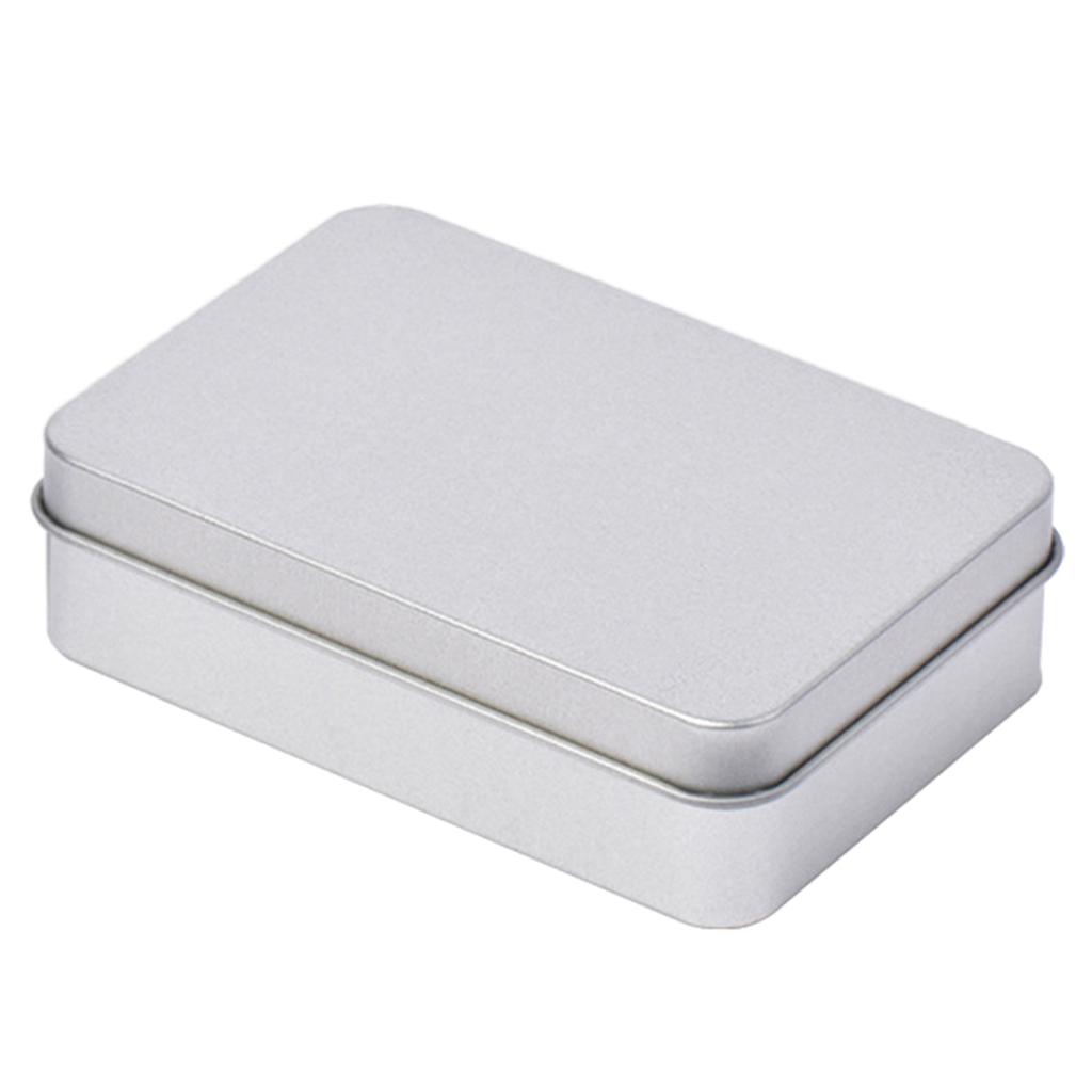 Scatola Rettangolare in Metallo Colore Argento per Carte da Gioco Porta Monete Portamonete Scatola Portachiavi Caramelle Porta Biglietti da Visita in Latta