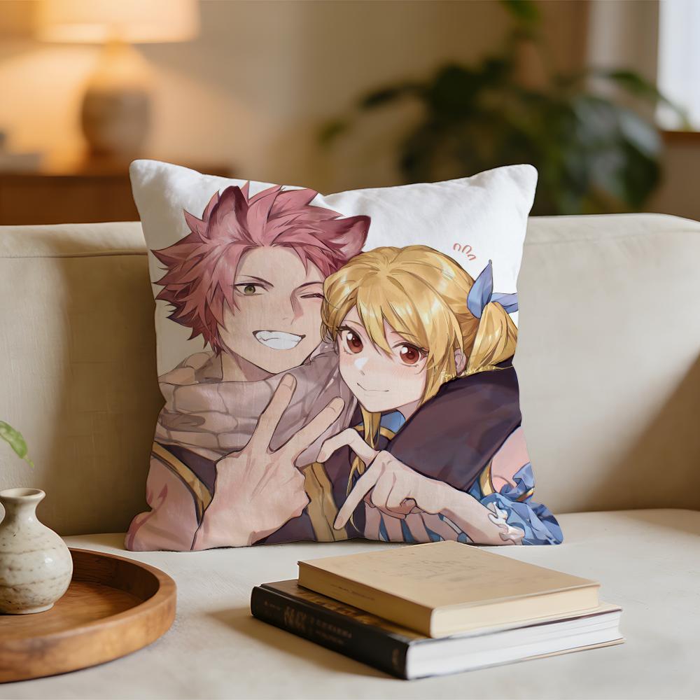 Vintage Anime FFairy Tail Classic Cushion Cover Short plush pillowcase for bed sofa carwashable