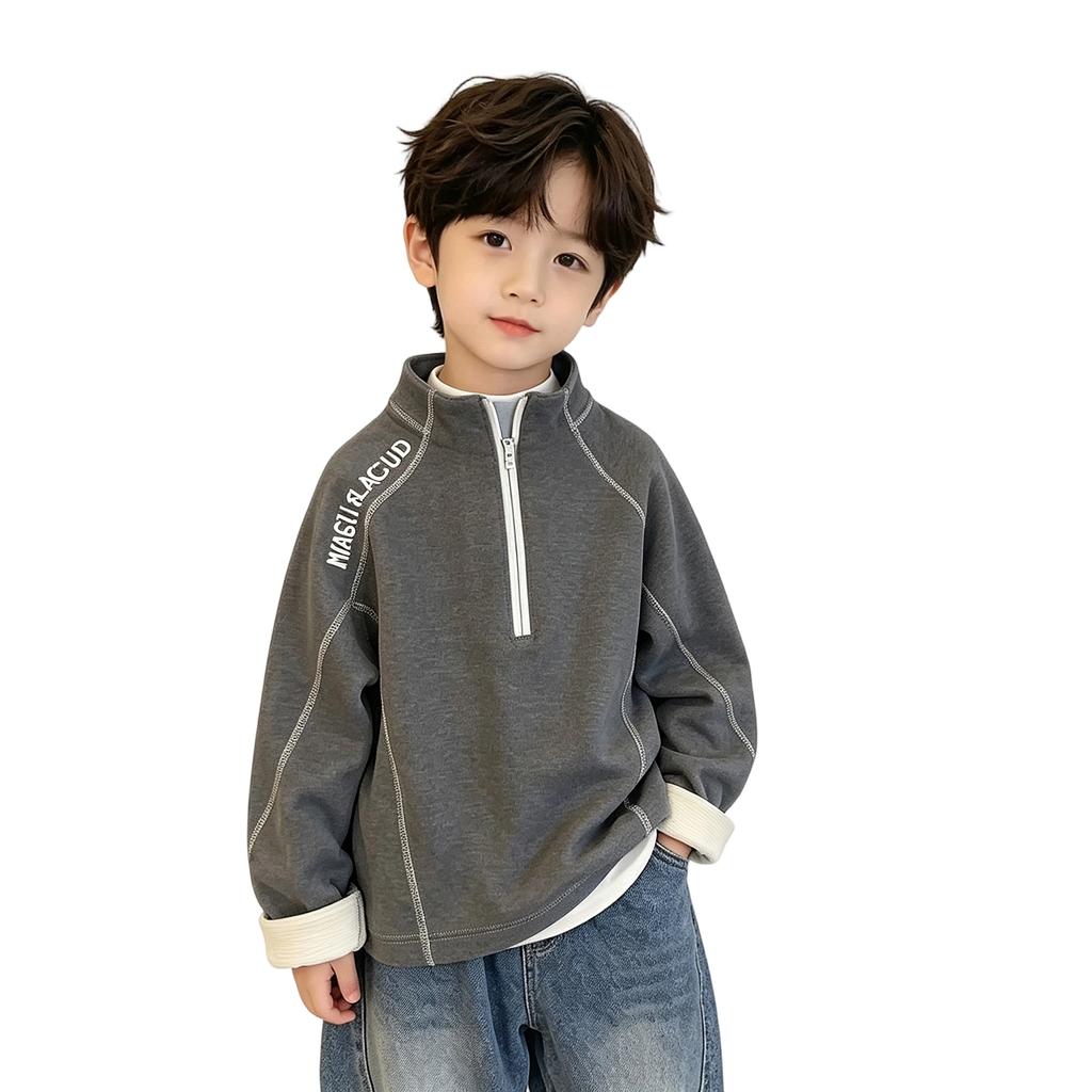 Boys and Girls Long Sleeve Hoodie Color Casual Pullover for Kids