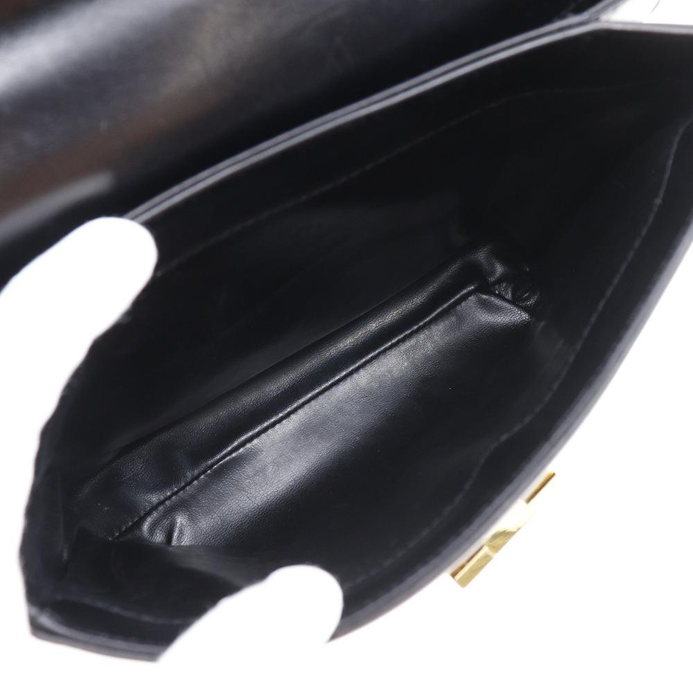 Salvatore Ferragamo Gancini Shoulder Bag Black Calfskin Women Used