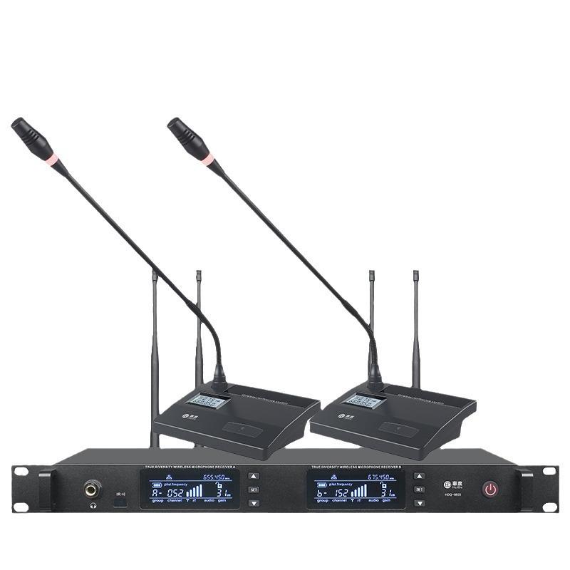 HuiDu HDQ-6603 Professional True Diversity Wireless Lavalier Microphone for Stage Performance
