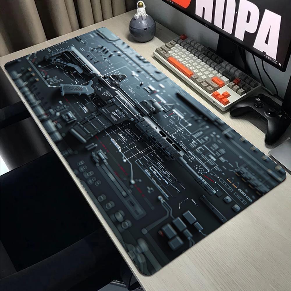Assemblaggio Parti di Armi Tappetino Mouse Grande XXL Tappetino Scrivania Base in Gomma Antiscivolo Tastiera e Mouse da Gioco Bordi Cuciti per Casa e Gioco
