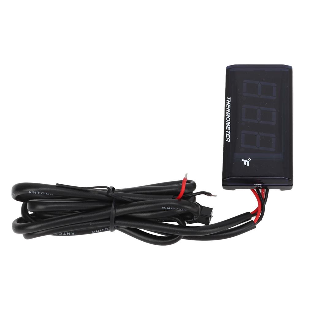 Water Temperature Gauge Fahrenheit Degree LCD Backlit Display Waterproof Water Temp Meter with 16mm Tee for Motorcycle
