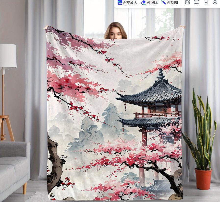 Blanket Lightweight Flannel Blanket Suitable for Sofa Bed Travel Camping Living Room Office Sofa, Chair and Bed Digitally