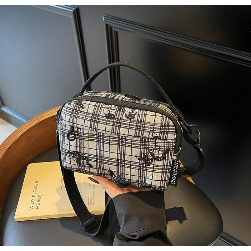 Spring new broken flower canvas bag fashionable versatile small square bag high-end trend shoulder messenger bag