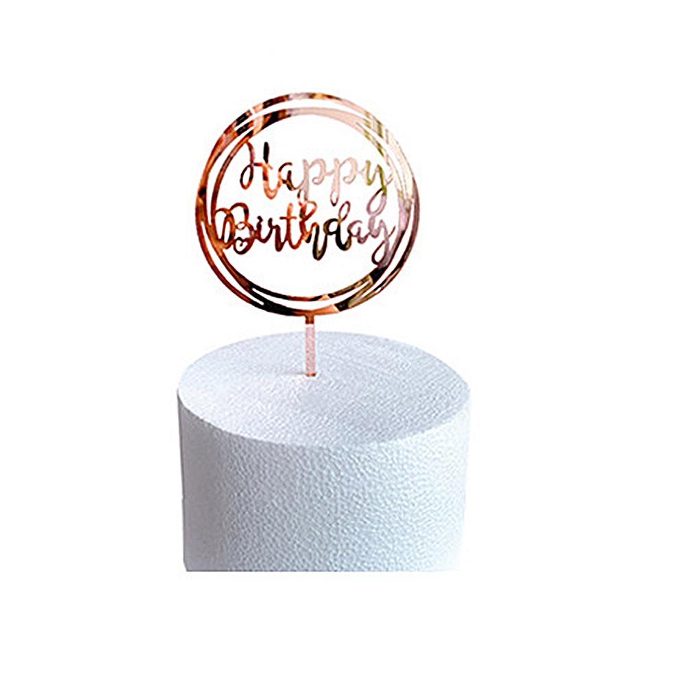 Happy Birthday Cake Topper Cake Acrylic Rose Gold Topper Birthday Party Decoration