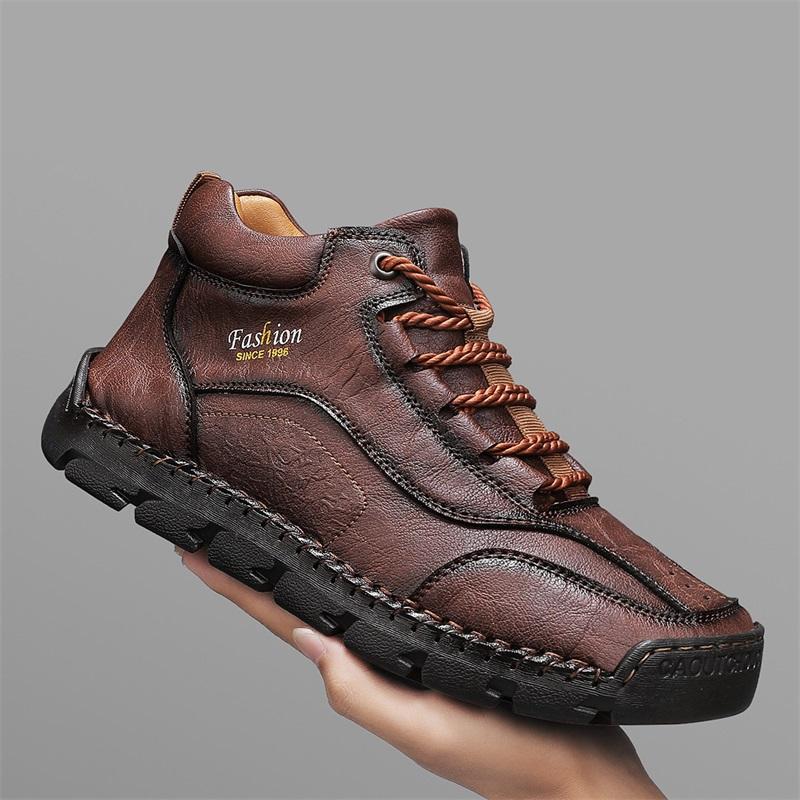 Wiosna / Jesień Męskie Trampki Casualowe za Kostkę Ręcznie Robione Skórzane Buty Plus Size 39-48 Męskie Buty Casualowe