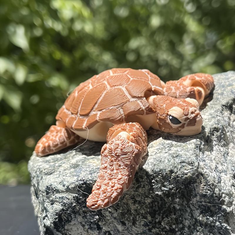 3D Printed Articulated Turtle Figurine Indoor And Outdoor Desktop Decoration Aquarium Landscaping Decor
