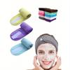 Adjustable Women Spa Headband, Shower and Makeup Hair Hoop for Face Washing, Soft Towel and Hairstyling Accessories
