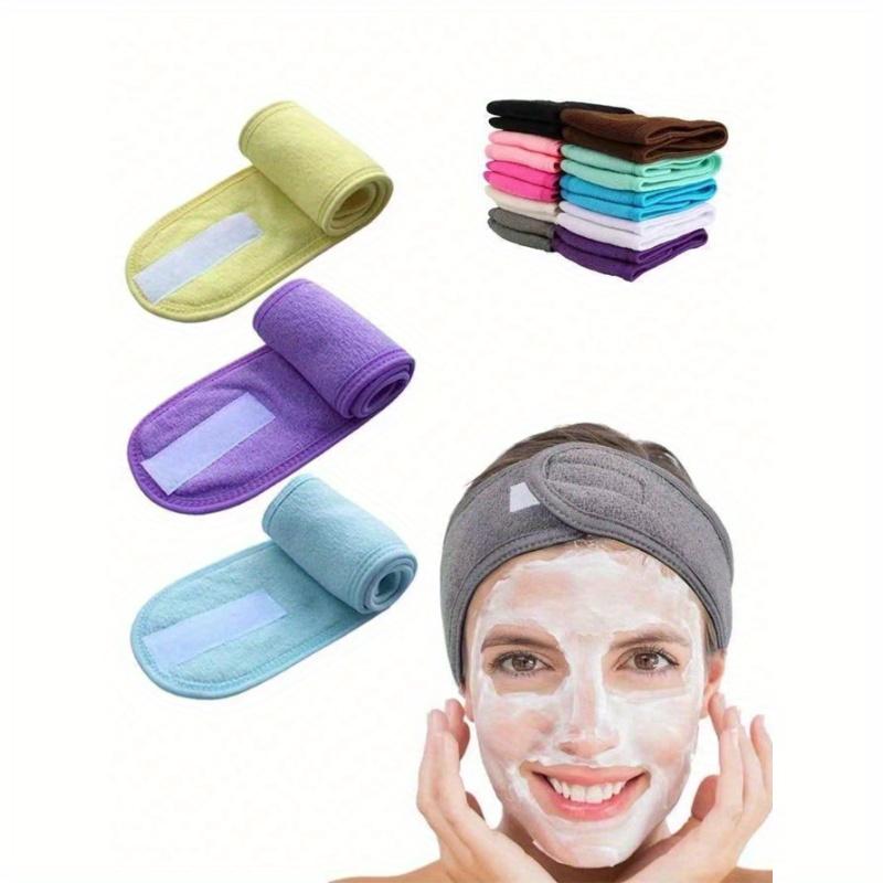 Adjustable Women Spa Headband, Shower and Makeup Hair Hoop for Face Washing, Soft Towel and Hairstyling Accessories