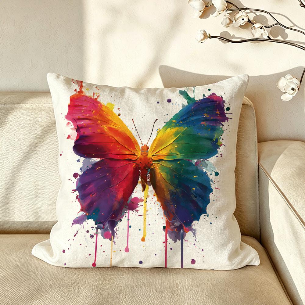 Character PPapillon Cushion Cover Pillow Case Antidustmite Pillowcase Silky Short Plush Sofa Cushion Cover Hot