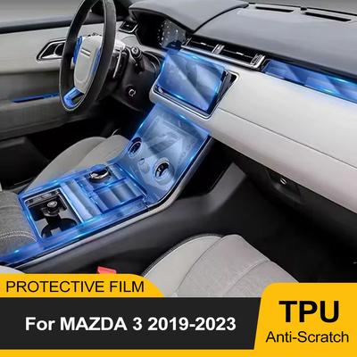 Car Interior Film for Mazda 3 2019-2026 Dashboard Piano Board Shift Center Console Anti-scratch Transparent TPU Pre-cut Film
