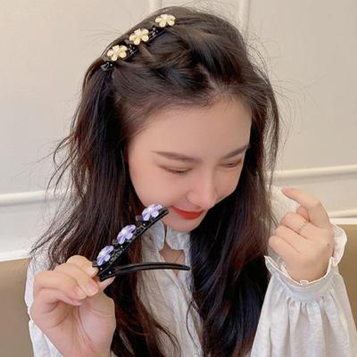 Fleur Étincelante Papillon Pinces à Cheveux Tressées Trèfle à Quatre Feuilles Épingle à Cheveux Hachée Pince Bec de Canard Avec 3 Petites Barrettes à Cheveux