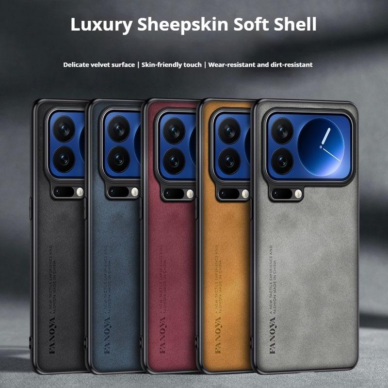 Frosted PU-Leather Funda for Xiaomi 17 Pro Max 17Pro Case Matte Anti-Shock Hard Plastic Skin Shockproof Back Cover