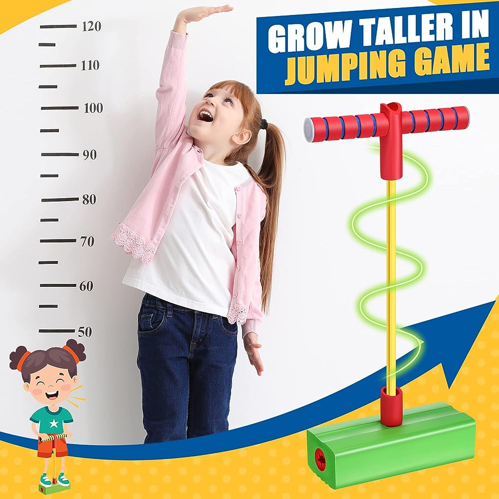 Kid's Long Height Balance Toy Foam Bouncing Strength Training Toy Frog Jumping Sports Kid Indoor Outdoor Sport Fitness Equipment