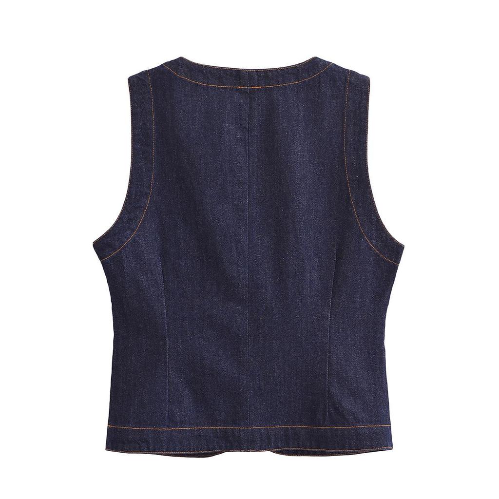 2025 Spring Women's Casual Denim Vest and Pants Set