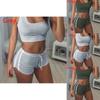 Elegant And Chic Fashion Sexy Women Sports Sets Sleeveless Round Collar Tops And Shorts