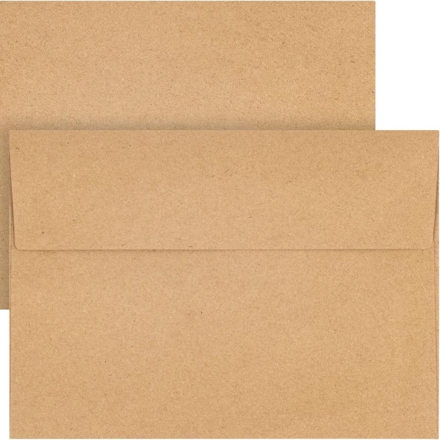 50pcs Kraft Envelopes 5 X 7 Inch,A7 Envelopes, Card Envelopes, Kraft Paper Envelopes, Invitation Envelopes, Postcard Envelopes