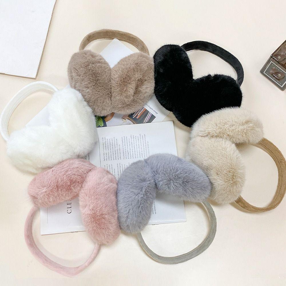 Solid Color Imitation Fur Plush Earmuffs Folding Foldable Ear Cover Comfortable Ear Muffs  Student