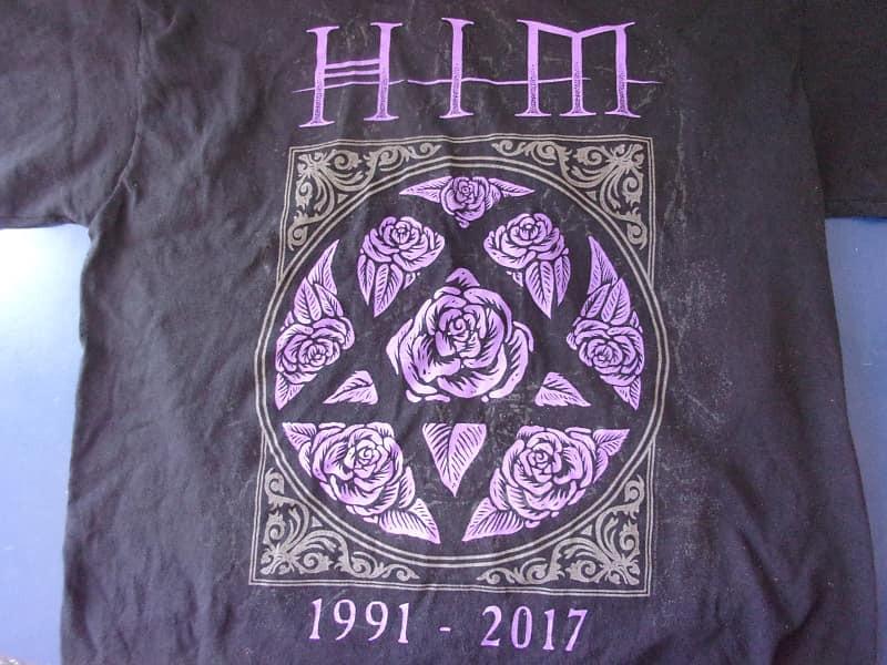 

Редкая Хлопковая Футболка HIM Band Тур Подарок Для Фаната Черная S-2345XL T-shirt S4002 Унисекс Футболка L
