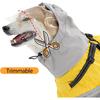 LIANZIMAU Waterproof Dog Raincoat 4 Legs with Leash Hook Reflective Adjustable Belly Strap Clear Hood Lightweight Polyester for Small Medium Large