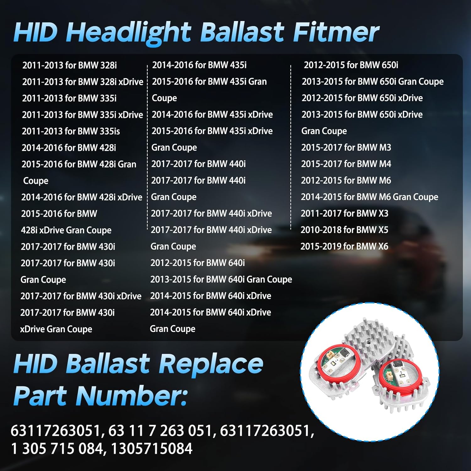 

Daytime Running Light LED Module Compatible with 328i 335i 335is 428i 430i 435i 440i 640i 650i xDrive 2011-2017, M3 M4 M6 2012-2017, X3 X5 X6