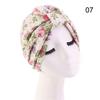 Solid Color Women Elastic Cotton Fold Turban Hat Soft Bonnet Muslim Hijab Ladies Head Wrap Warm Beanies Chemo Hat