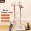 All-in-One Solid Wood Cat Tree: Climbing Frame, Bed, Space Capsule, Sisal Post, and Toys