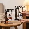Dark Style Wooden Reading Ghost Statue Spooky Dead Tree Ghost Bookshelf Sign  Halloween Home Decor