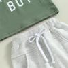 Toddler Baby Boy Summer Clothes Mamas Little Boy Short Sleeve T Shirt Tops Infant Rolled Drawstring Shorts Set