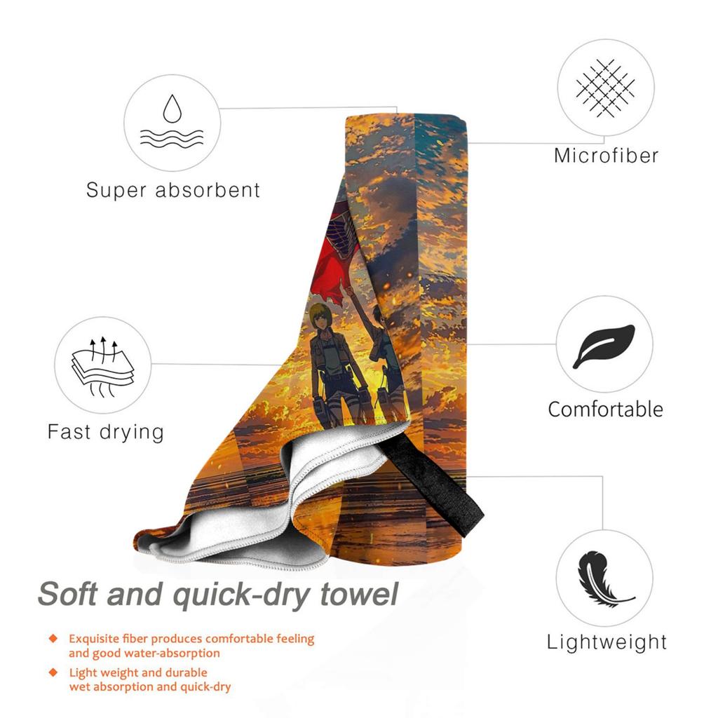 Attack On Titan Zeke Yeager Beach Towel Soft Microfiber Quick Dry Absorbent Quick Towels For Pool