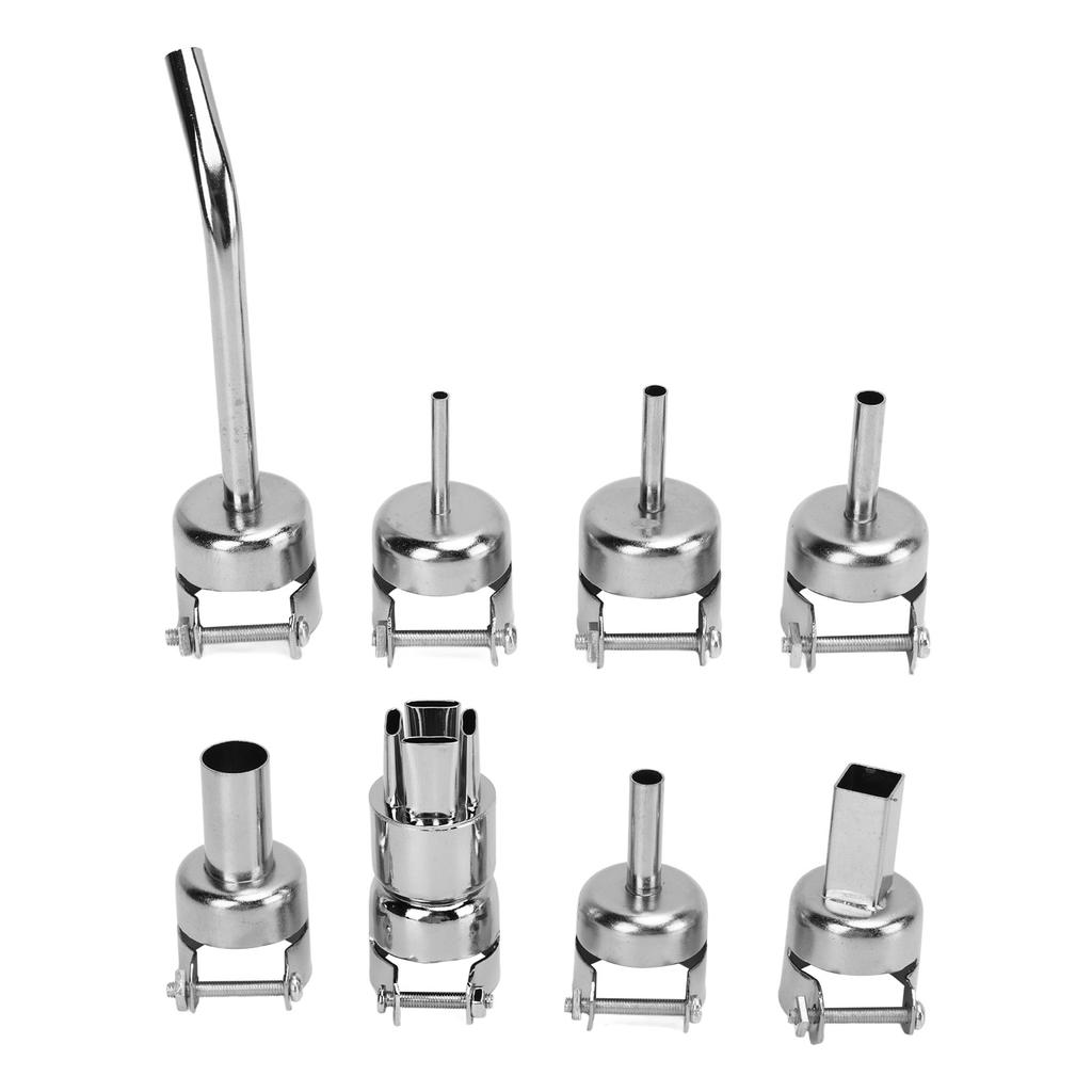8PCS Hot Air Gun Nozzle Zinc Alloy Desoldering Nozzle Assortment Soldering Station Repair Tool