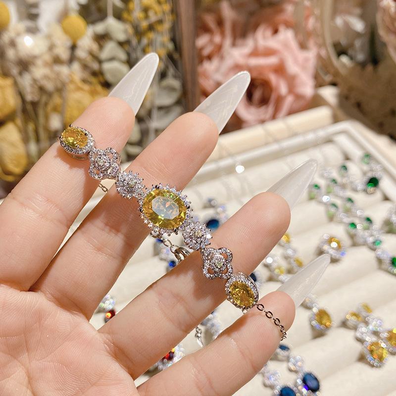 Camellia French Bright Simulation Ruby Bridal Set, 18K Full Diamond Plated Elegant And Noble Earrings Open Ring