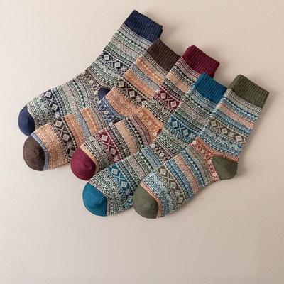5 Paar bedruckte atmungsaktive lange Socken Mode hohe Qualität gestrickte Baumwolle Damensocken lässig Business Damen Crew-Socken