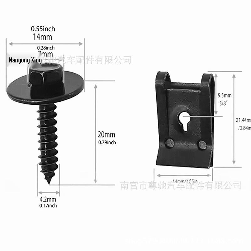 M6 Car Body Clip Nut & Bolt Kit for Bumper & Fender Fastening