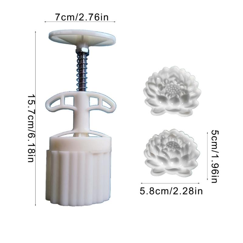Ruční tlaková forma na mooncakes z ABS plastu, unikátní lotosový květ, čínské pečivo, pečící forma na dezerty