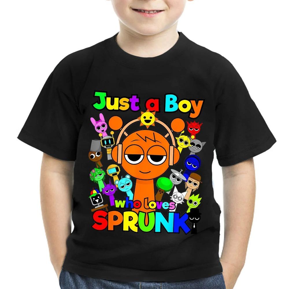 Summer Game Sprunki Incredibox Cartoon Printing Children s T-shirt Boys Casual Short-sleeved Baby Girl Clothes Children s T-shirt 110