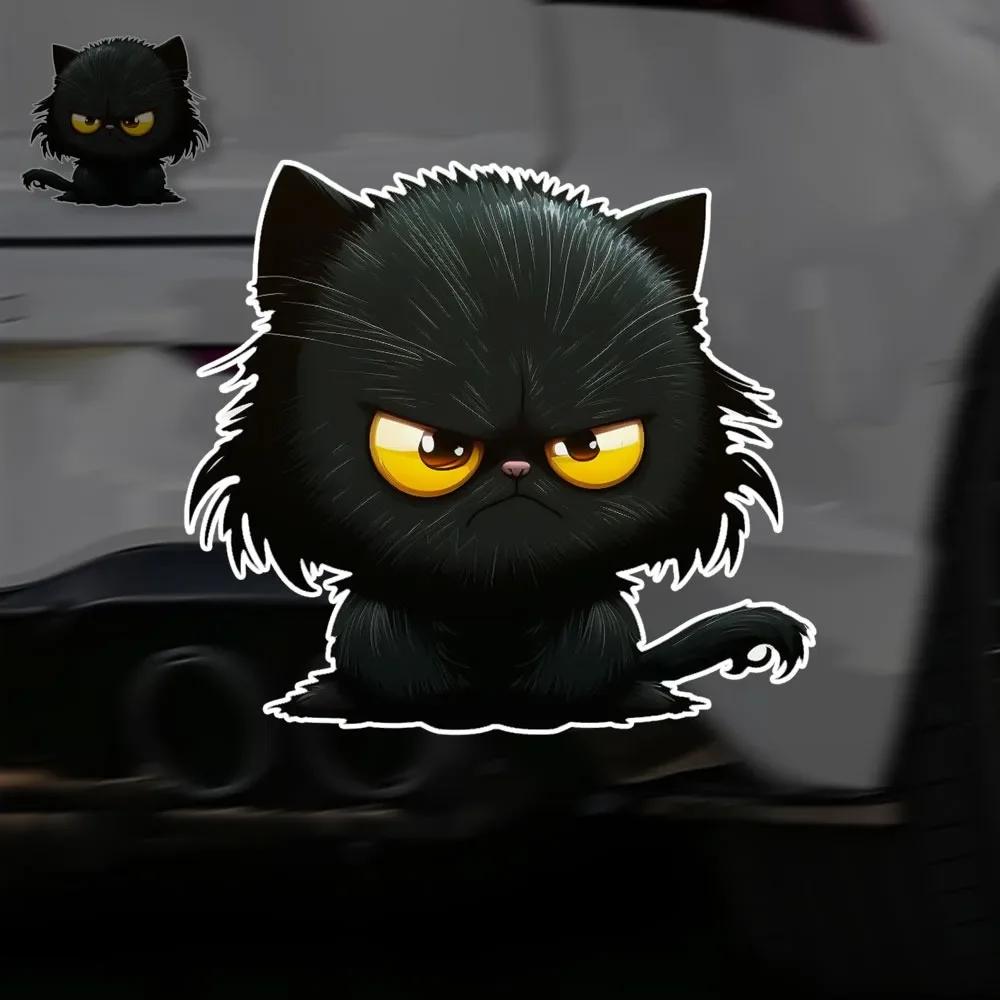 1PC Cartoon Black Cat Car Stickers for Auto Body Window Bumper Personalized Animal Cool Decoration Waterproof Vinyl Decals
