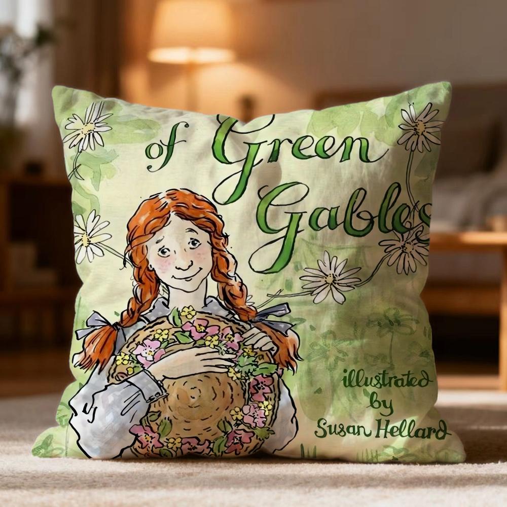 Hot AAnne of Green Gableses Cushion Cover Soft Washable Pillow Case Multi-Scene for Couch Bed Travel Office Use