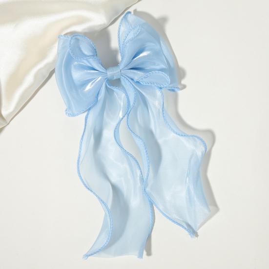 Women Hairpin Cartoon Bowknot Long Ribbon Decor Back Head Hair Clip Hair Styling Tool Hair Accessory